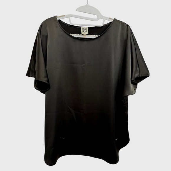 Anne Klein Tops - Anne Klein (Black) Satin Blouse Women Large